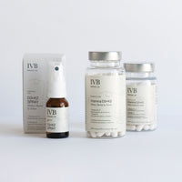 IVB Vitamina D3+K2 – formatos disponibles: 60 cápsulas (2 meses), 90 cápsulas trimestral, 1 cápsula al día y spray sabor tarta de limón
