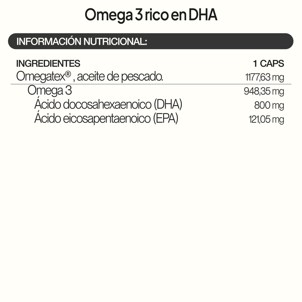 Omega 3 rico en DHA