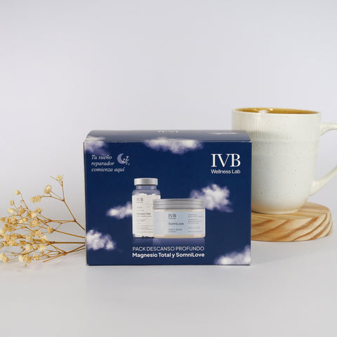 IVB Pack Descanso Profundo – Magnesio Total y SomniLove para relajación física y mental, sueño reparador sin melatonina ni hormonas, 23% de descuento